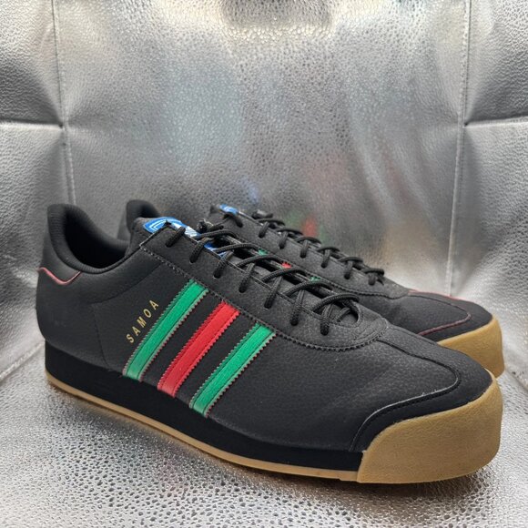 Size 13 Adidas Samoa‎ Mens Black Scarlet Gum Low Top Trainers Shoes EG6086 main image 6